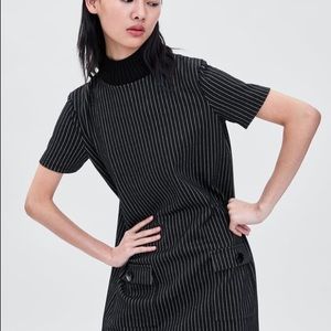 NWT Zara turtleneck mini pinstripe dress!